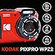 KODAK Pixpro WPZ2 - Digitalkamera Kompakt 16M Pixel, Wasserdicht bis 15m, Stoßfest, Video 720p, LCD-Bildschirm 2,7 - Li-Ionen-Akku, Rot