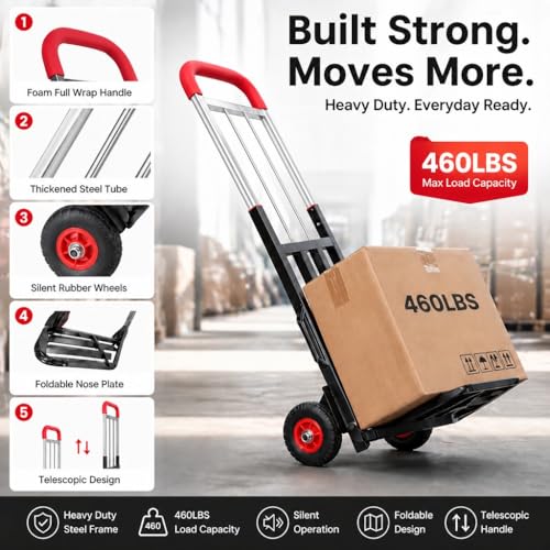 Carretilla plegable resistente 460 lbs ruedas todo terreno miniatura 4