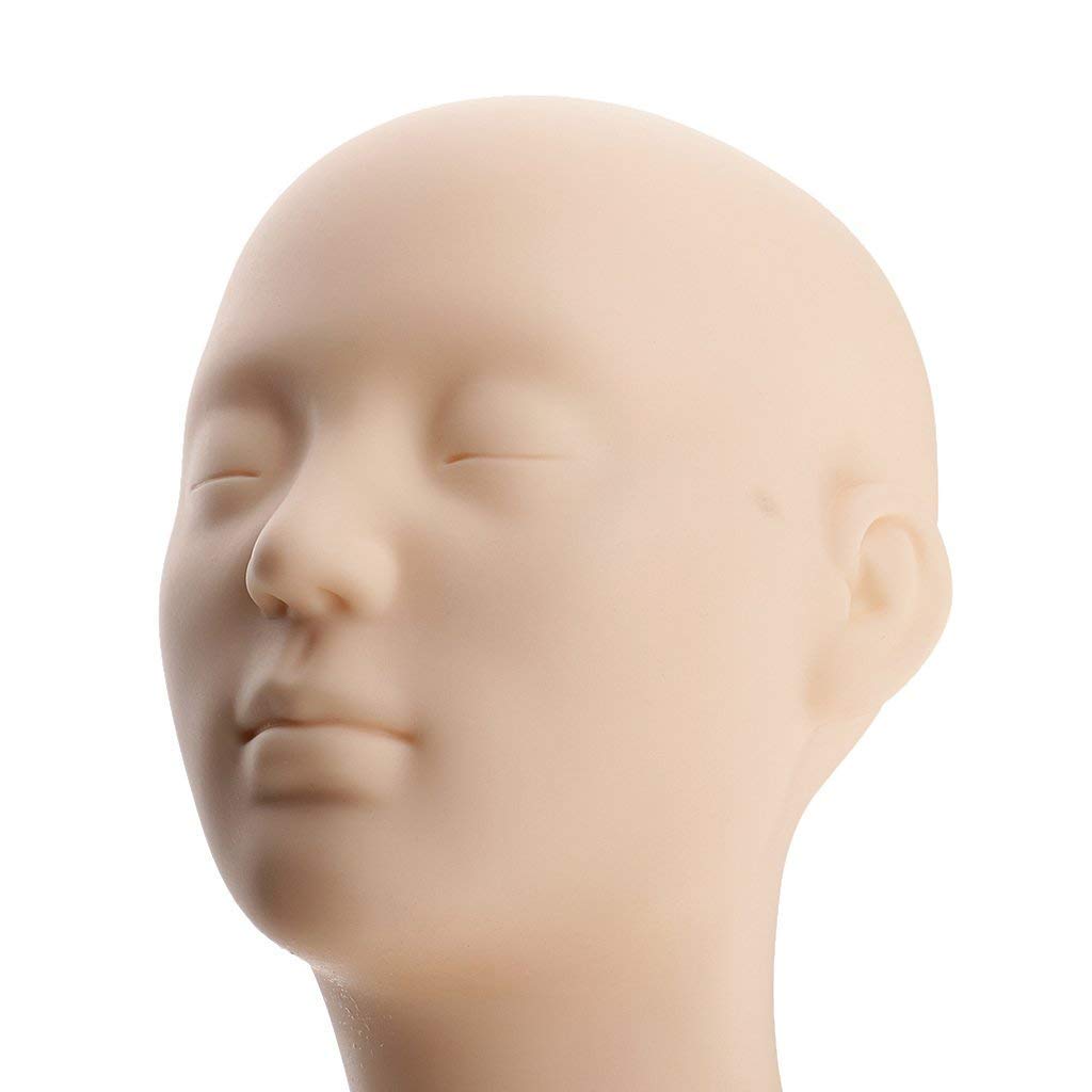 Silikon Mannequin Kopf Schaufensterpuppe Modellkopf Schminkkopf für Akupunktur Massage Training/Make Up