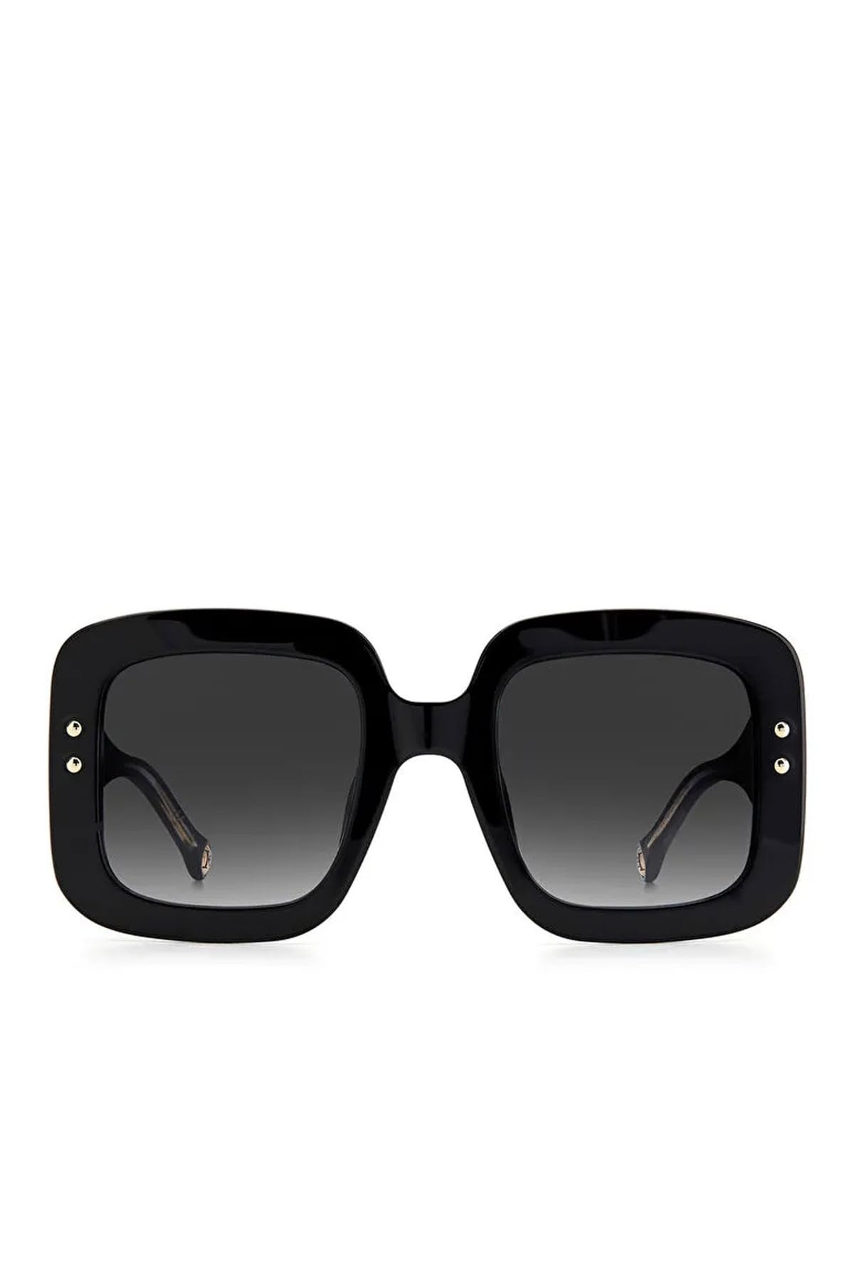 Carolina Herrera Dark Grey Shaded Lens Square Sunglass Full-Rim Black Frame - 204974807529O