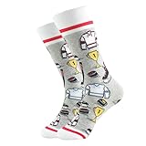 HUBGFEQ 3 Pair Winter Snow World Skiing Patterned Mid-Calf Socks, Knit Fabric, Comfort Unisex Socks-32-One Size