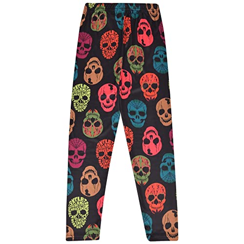Girls Halloween Legging Spider Web Skull Print Leggings Fancy Costume 3-13 Years