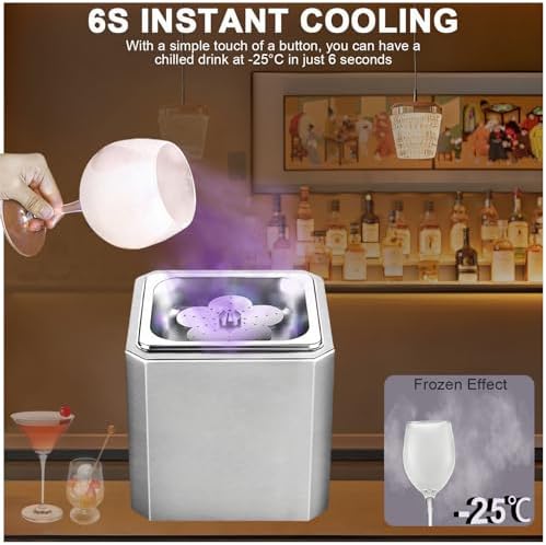 Instant Rapid Cup Chiller - 6s Quick Cooling Drink Chiller for Beer, Wine & Mixed Drinks - Perfect for Bars, Restaurants & Home Use