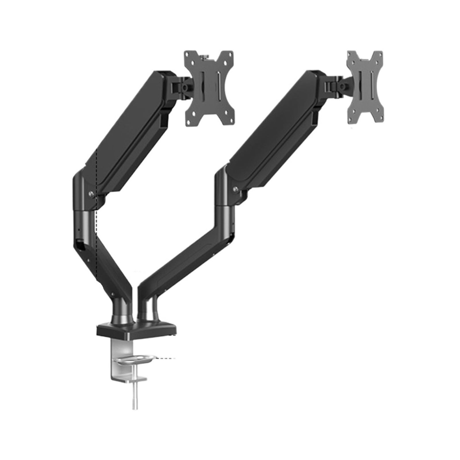 IKPGBZXM No-drill monitor stand with height adjustment, hovering, and rotation(Black1)