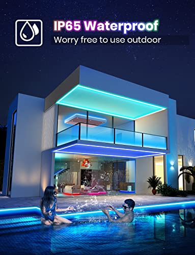 Tendist 100Ft Led Strip Lights Waterproof, Outdoor Wifi Led Light Strips Compatible With Alexa And Google Assistant, Smart App And Remote Control Rgb Leds Lights For Bedroom, Room Light Decor #TOP2