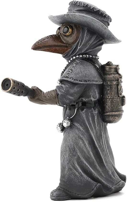 Veronese Design Plague Doctor Figurine - 5.25" Steampunk Resin Statue, Hand Painted Collectible Sculpture, Medieval Gothic Home Decor Gift image 3