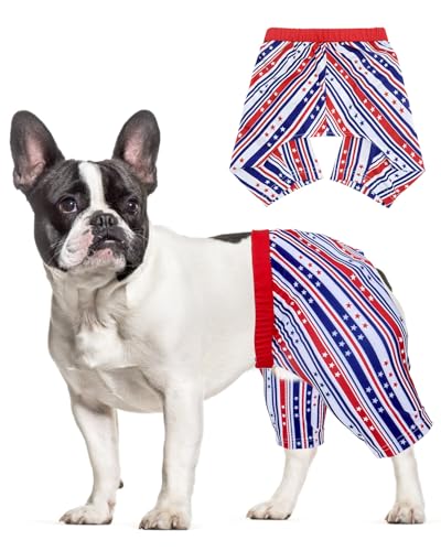 Image of CuteBone Dog Swim Trunks Swimsuit Durable & Comfortable - Quick-Dry, Adjustable Waistband Shorts, UV Protection Bikini- Perfect for Beach, Pool & Outdoor Fun, 4th of July Stars DST05XL