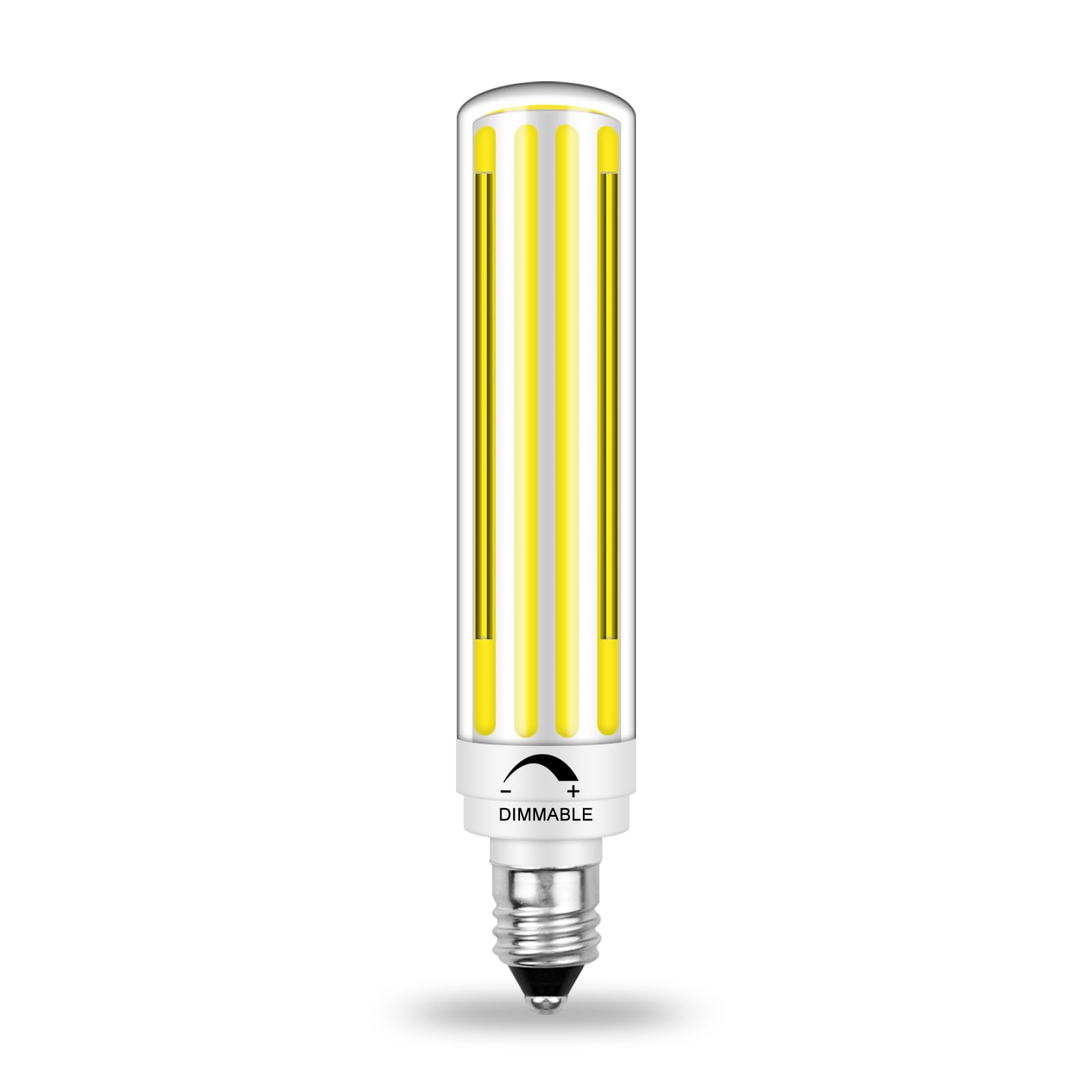 E11 LED Bulb 10W, 100W-150W Halogen Equivalent 6000K Cool White, 1 Pack | JDE11 120V, T3 T4 COB Mini Candelabra Base, 1300LM, Dimmable, No-Flicker, for Chandeliers, Ceiling Fans, Cabinet Lighting