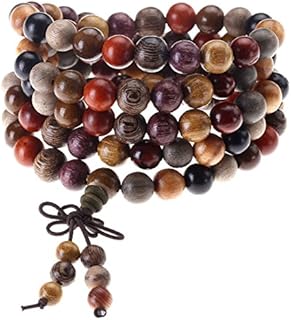 Jovivi 8mm Tibetan Buddhist Natural 108 Stupa Ebony Wood Beads Prayer Meditation Mala Wrap Bracelet/Necklace