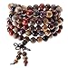 Jovivi Chapelet Bouddhiste Collier Mala Bois 8mm 108 Perles en Bois de Santal Naturel Chaîne Chapelet Multi-Tour Tibétain Bouddha Mala Chinois Noeud Élastique Homme Femme