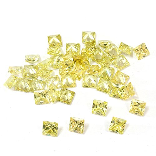 Zircone jaune doré de qualité AAA forme carrée pour sertissage de haute joaillerie