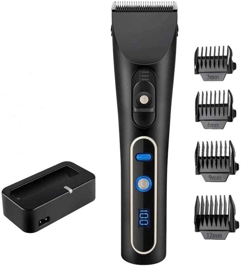 EYEARN Cortadora de pelo profesional sin cable, kit de corte de pelo de bajo ruido, máquina de depilación con pantalla LED, capa de peluquería y
