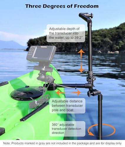 Image of Livescope Transducer Pole Mount for Kayak, Live Sonar Transducer Mount, Compatible with Garmin LVS34, Lowrance, Compatible with RAM Mounts C Size /1.5'' Double Socket Arm (Foldable Extension)