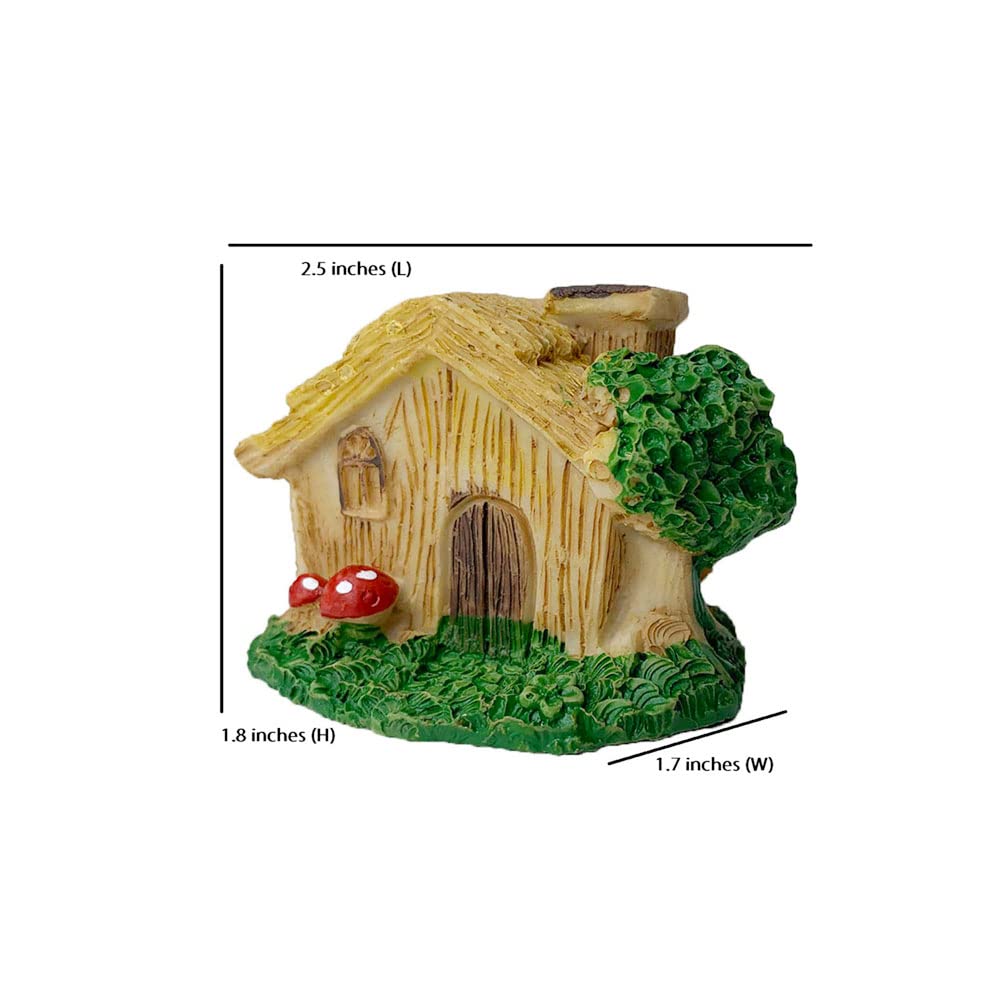Wonderland Set of 2 Miniature House Hut | Height 1.8 Inches | Material Resin | Miniature Toy, Doll House Decoration, DIY Craft House, School Project Craft, Photoshoot Props 3