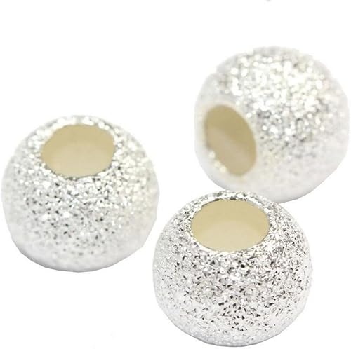 Adabele - 20 cuentas sueltas de plata de ley 925 auténtica de 0.315 pulgadas (agujero grande de 0.138 pulgadas) para fabricación de joyas SS146