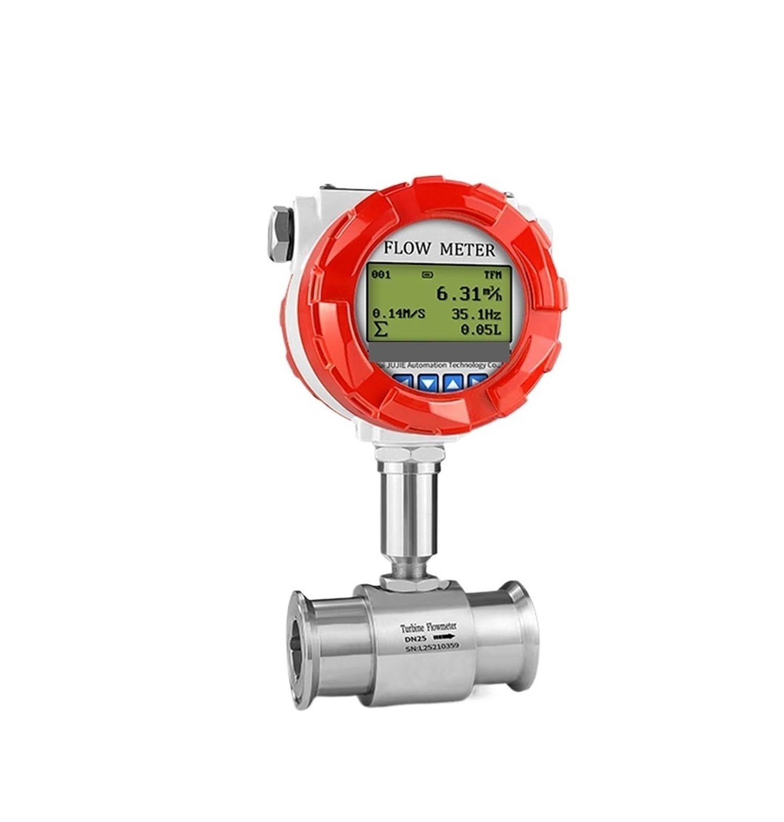 Flow Meter, Liquid Water Flow Meter Digital Milk Flowmeter Clamp On Indicator 2 Inch 1”(DN20)