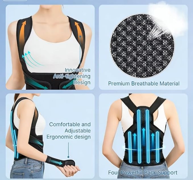 Back Brace Posture Corrector for Women and Men Back Posture Corrector Women Back Posture Corrector for Men Back Brace for Posture (Black, Medium)