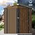 DWVO 6x4ft Storage Shed for Outdoors, Metal Sturdy Weatherproof Tool Locker with Secure Door and Ventilation for Equipment, Mowers, Bikes, Outdoor Spaces, Brown