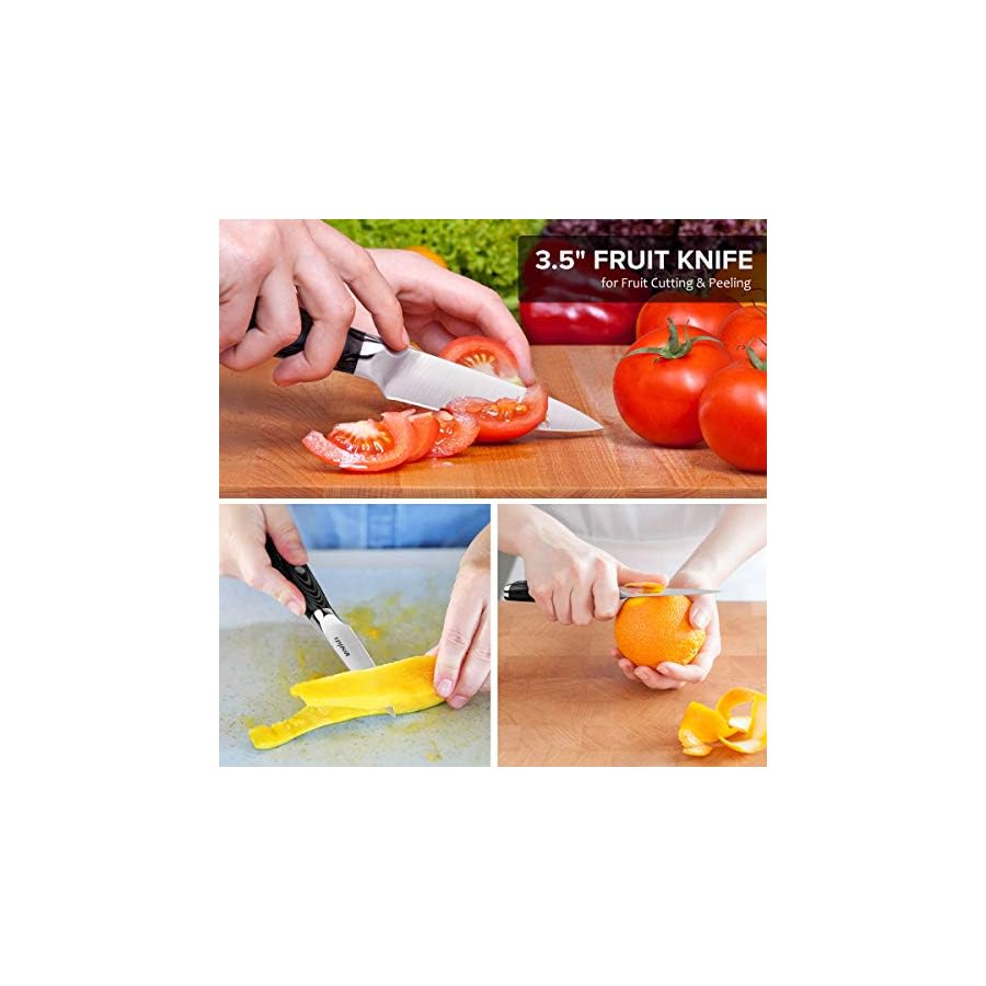 MOSFiATA-5-Chef-Knife-and-35-Fruit-Knife-Set-with-Knife-Sheath-German-High-Carbon-Stainless-Steel-EN4116-with-Micarta-Handle-and-Gift-Box-for-Vegetable-and-Fruit-Cutting MOSFiATA 5” Chef Knife and 3.5" Fruit Knife Set with Knife Sheath, German High Carbon Stainless Steel EN.4116 with Micarta Handle and Gift Box for Vegetable and Fruit Cutting