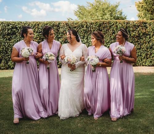 Image of Multi-Way Wrap Infinity Maxi Dress for Bridesmaids & Wedding Guest | 31 Colors for All Wedding Themes, One Size & Plus, 1 Dress for Any Events, Evening, Prom, Gala, Non-See-Through, Wrinkle-Free