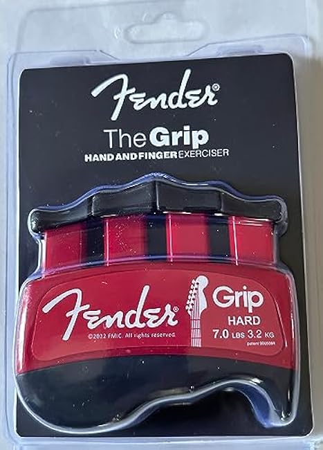 Fender GRIP Hand and Finger Exerciser (Hard - 7lbs / 3.2kg) ¨C Best Ergonomic Finger Strengthener to improve play on all stringed instruments (Guitar, Bass, Violin, etc.)