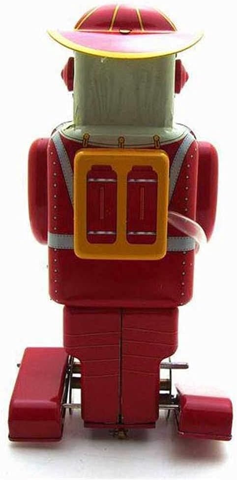 Charmgle Spring Firemen Robot Tin Toy Clockwork Wind-up Walking Robot Model Toys Adult Collection Party Favor Home Decoration