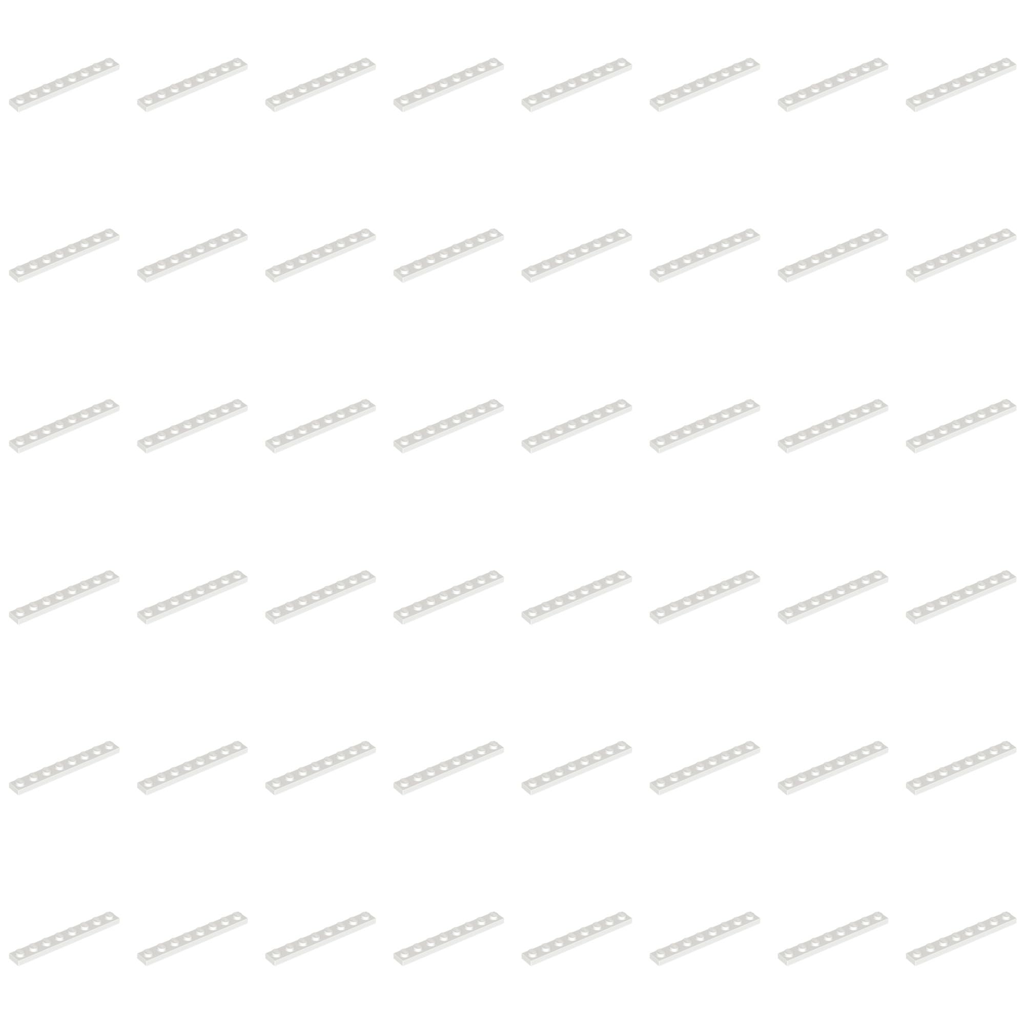 LEGO Plate 1 x 8, Part 3460 (White, 50, Bricks)