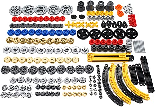 Image of SEEMEY 233PCS Gear Set for Technic Pieces Compatible with Lego-Parts | DIY Gears Assortment Pack(Liftarm, Pins, Axles, Connectors) for Technic Building Blocks Bulk