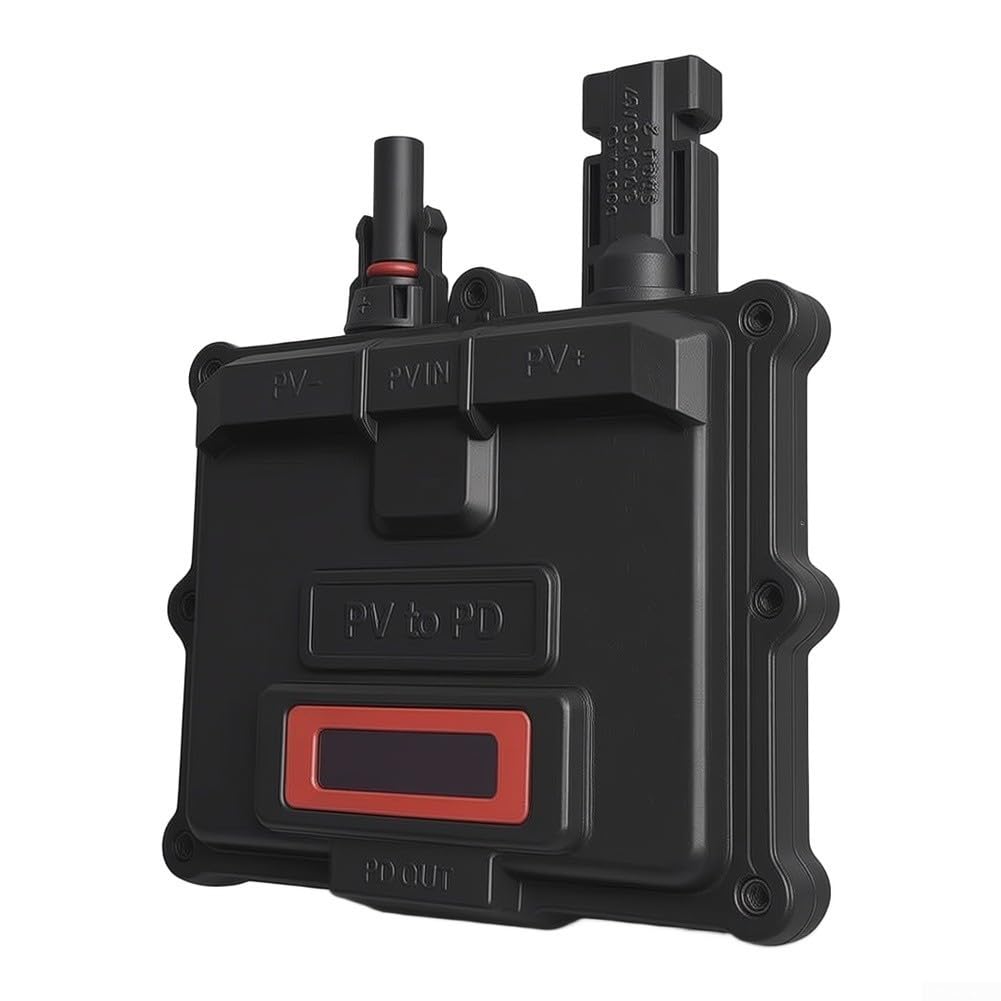 Caricabatterie solare da 65 W, uscita USB-C multi-voltaggio con display oled per cellulari, tablet, computer portatili, da campeggio, in ABS, nero