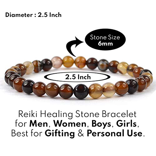 Image of Reiki Crystal Products Natural Crystal Stone Bracelet 6 mm Round Beads for Men & Women | Gemstone Jewellery Bracelet | Reiki Charged | Multiple Stone Variants Available