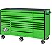 Extreme Tools RX723019RCGNBK-250 Professional 19 Drawer Green Triple Bank Roller Cabinet, 72" W