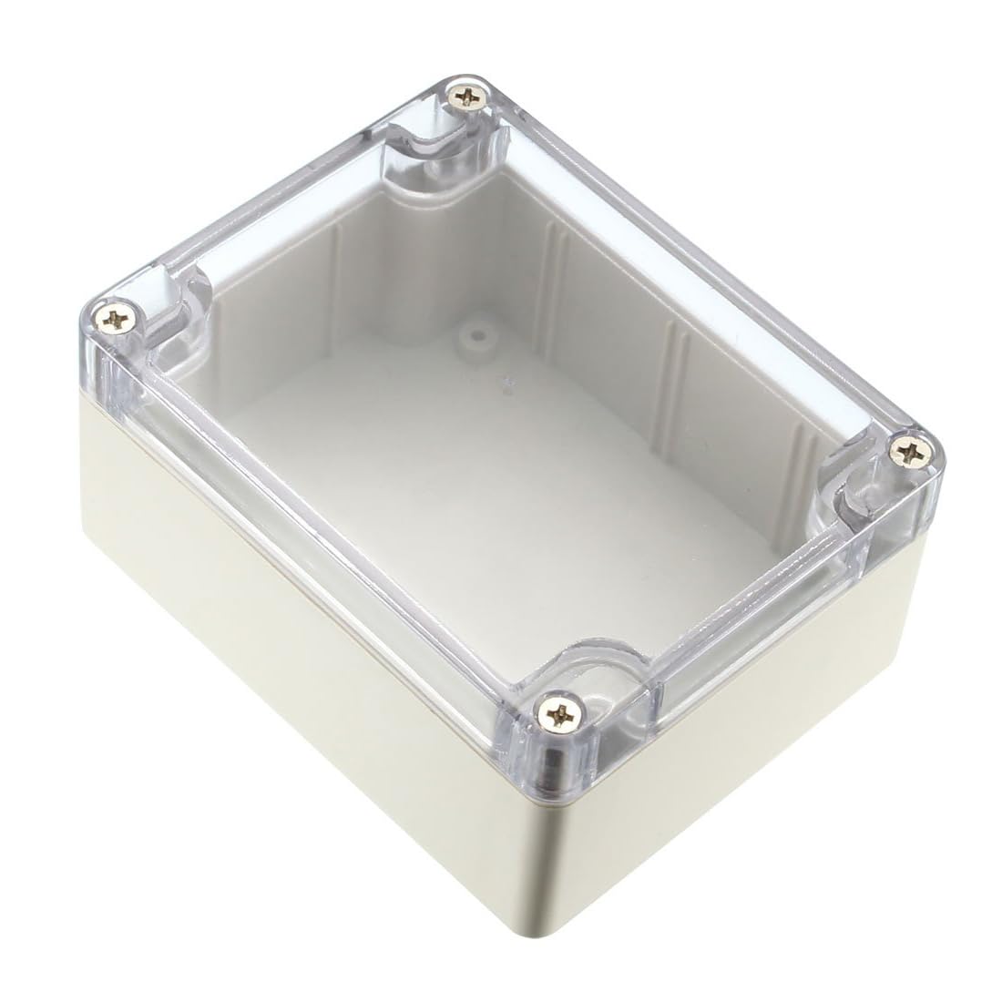 TOP-VIGOR 115x90x55mm Wateproof IP65 Electrical Junction Box, ABS Plastic Project Boxes with Screws for DIY Electronics Projects, Indoor/Outdoor Power Module Case, Instrument Case Box, Clear