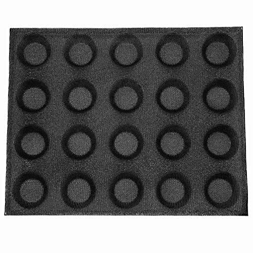 Willoghsa Moule en Silicone à 20 Trous Gâteau T Mini Modèle de Pizza Moule à Hamburger à Pain Outil de Plateau de Cuisson Antiadhésif Noir