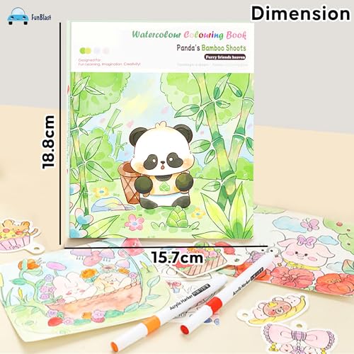 Image of FunBlast Watercolor Painting Book Set - DIY Graffiti Coloring Note-Book with Watercolor