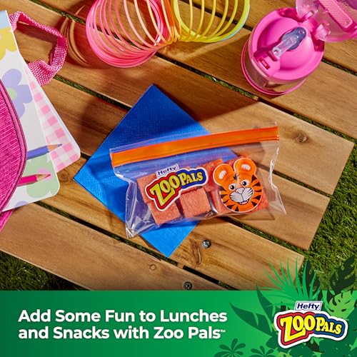Image of Hefty Zoo Pals Press to Close Snack Bags, 50 Count