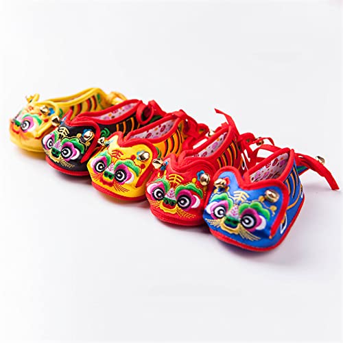 Tiger Style Shoes Mary Jane Shoes for 0-6 Month Chinese Style Handmade Baby Toddler Shoes Celebration Full Month2