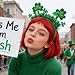 DAOLUAN Adults Kids Irish Shamrock Headbands Fashionable Non Slip Tinsel Hair Accessories for Spring Holiday Party (Green, 18.5cmx21.5cm)