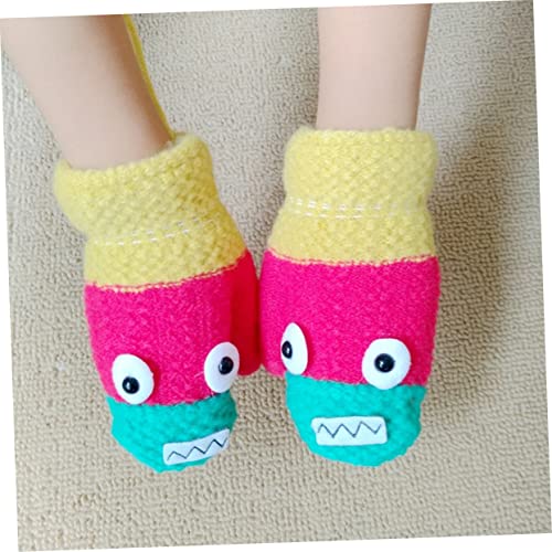 4pairs Portable Compact Boys and Girls Gloves Winter Gloves for Boys Girls Cartoon Design4