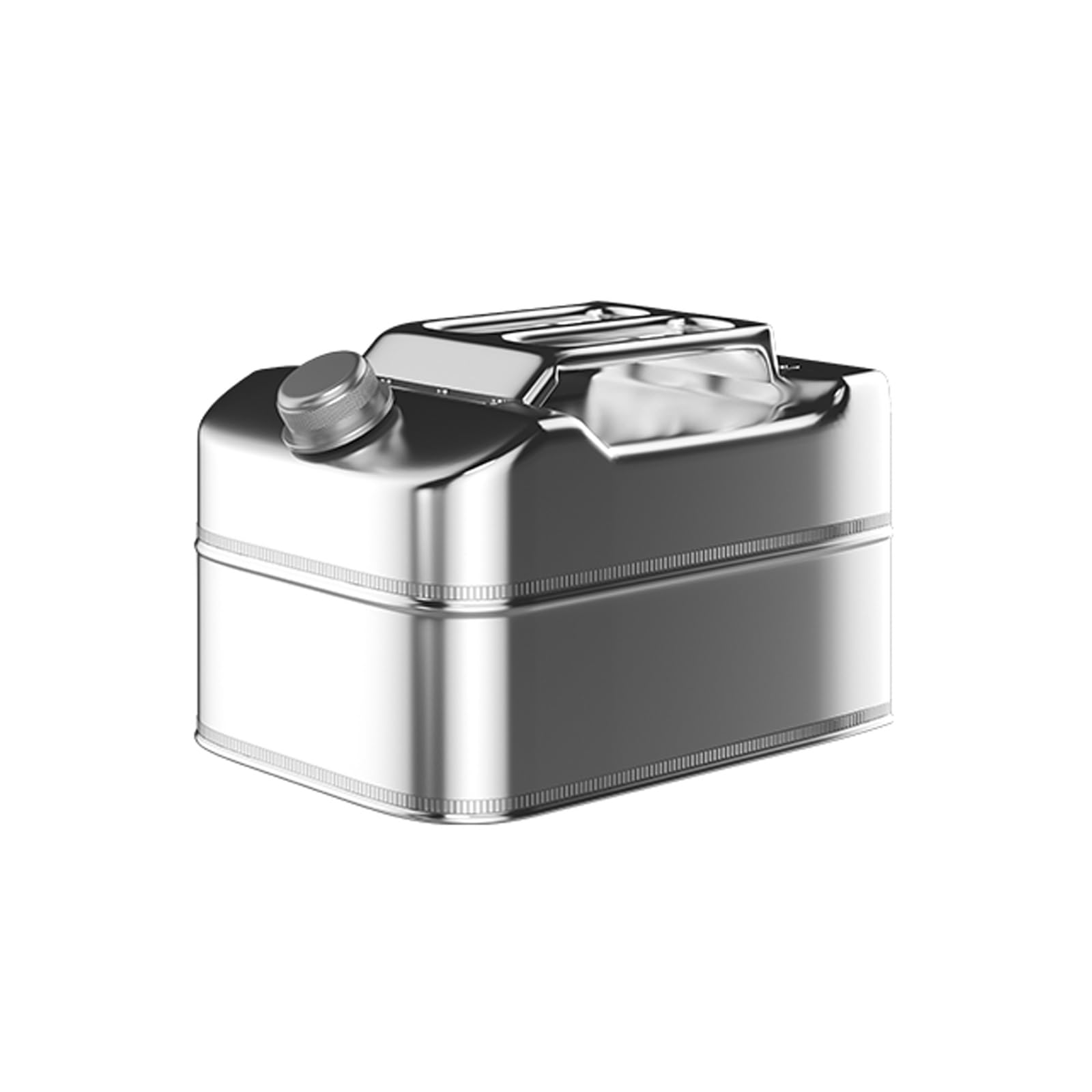 Tanica per carburante, in acciaio inox 304, design quadrato con tubo guida olio e valvola di sfiato, ideale per garage e stoccaggio di carburante di emergenza all'aperto