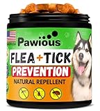Flea and Tick Prevention for Dogs Chewables - Natural Dog Flea and Tick Control Supplement - Flea & Tick Chews for Dogs - Oral Flea Pills for Dogs - All Life Stages - Made in USA (120 Soft Chews)