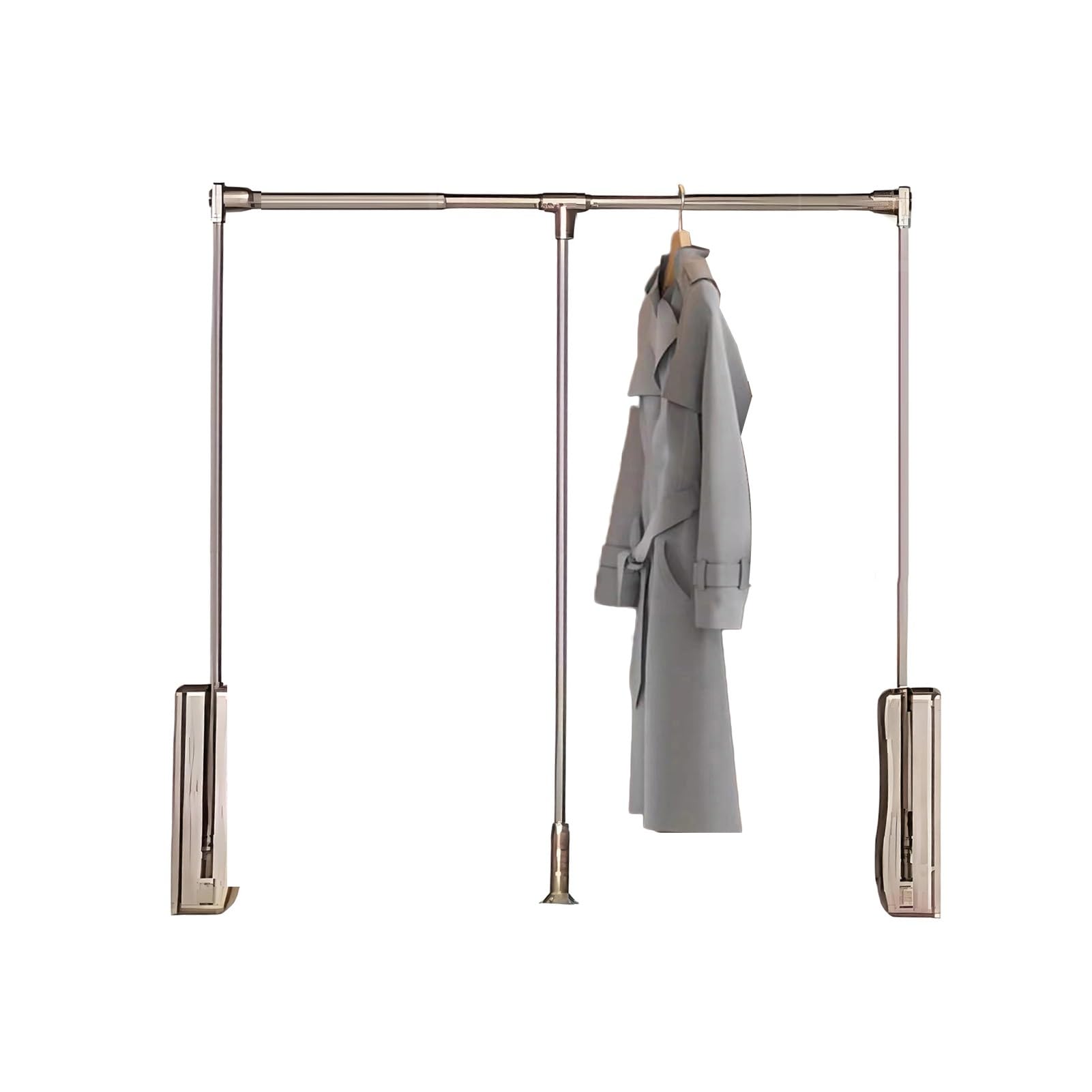 GTHTUHFD Adjustable Pull Down Wardrobe Clothes Hanger Rod,Clothes Hanger Rail For Cloakroom,33Lbs Load-Bearing Capacity,Color 1-W-930-1250mm