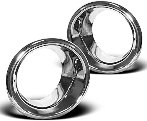 Front Bumper Driving Fog Light Ring Bezels Covers Trim Molding Chrome Compatible with 2006-2010 Hummer H3