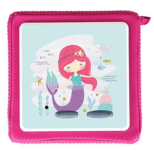 MeinBaby123® Schutzfolie kompatibel mit Toniebox | Schutzcover selbstklebend | Aufkleber passgenau I Folie Sticker I Toniebox Zubehör | Süße Meerjungfrau pink blau