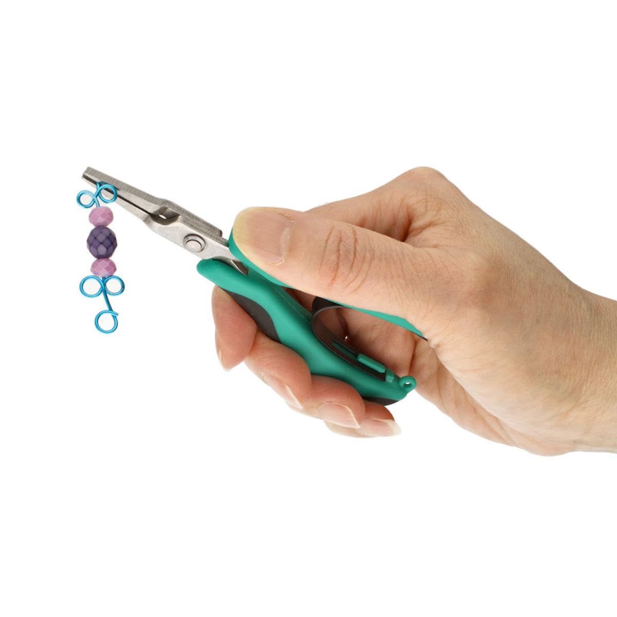 The Beadsmith Pinze a becco piatto sottile, serie Micro Grip, 127 mm, impugnatura comoda con design a molla, testa in acciaio inox finemente lucidato, strumento di qualità per la creazione di gioielli
