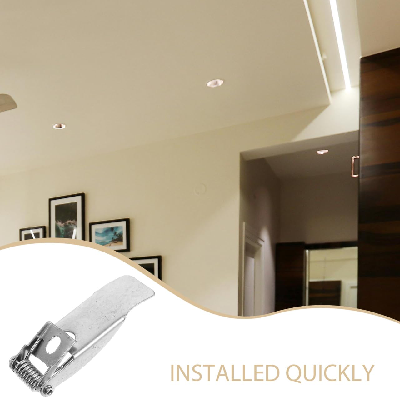 Hemobllo 10 Stück Federklemmen für Einbauleuchten Downlights | Werkzeuglose Montage, sicherer Halt, LED Deckenleuchten, Downlights Einbaustrahler, stabile Halterung, Ersatzfedern