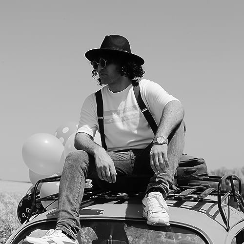 Image of Fedora Hats for Men Wide Brim Panama Hat with Classic Belt