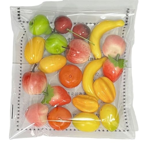 食品サンプル 果物模型 野菜 模型 1パック フルーツデコレーション フェイク イミテーショ パーティー 机の果物食品の飾り 色鮮やか 飾り ディスプレイ 撮影 幼児教育の小道具 などに (ミックスフルーツ20個)