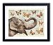 Elephant With Butterflies (#3) Upcycled Vintage Dictionary Art Print 8x10