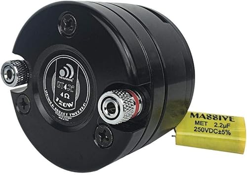 Miniatura 4 de Massive Audio CT4XV2 - Tweeter de bala de titanio de 0.984 in  4 ohmios, súper tweeter de 120 W, componente de audio profesional de alta frecuencia,