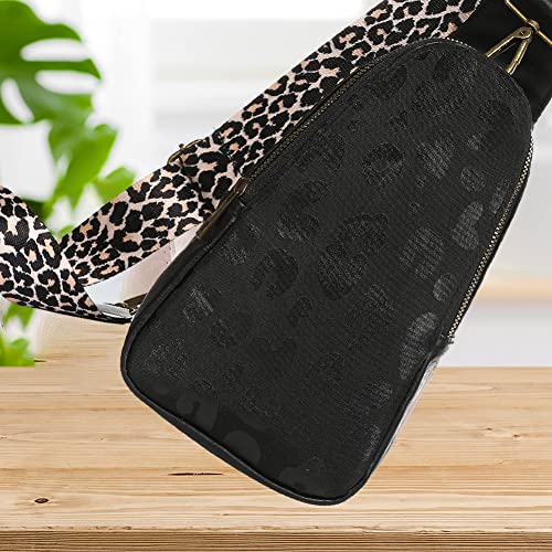 Mzjeaziany Women Chest Bag Sling Bag Small Crossbody Pu Leather Satchel Daypack Shoulder Backpack For Traveling Hiking…（Black-Mati-S） #TOP5